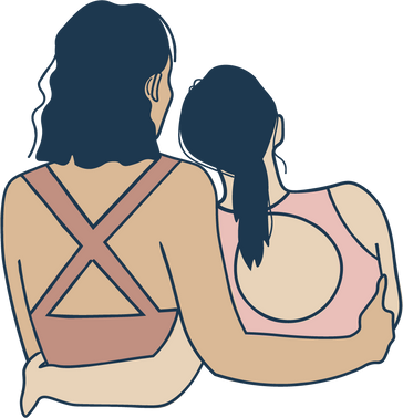 Women Hugging Illustration