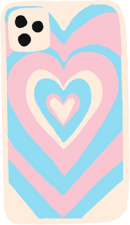 Handdrawn Textured Organic LGBTQ+ Heart Transgender Phone Case